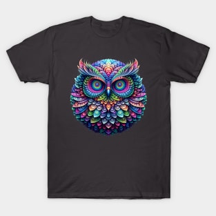 trippy round owl T-Shirt